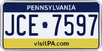 PA license plate JCE7597