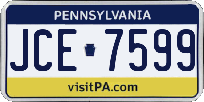 PA license plate JCE7599