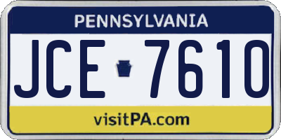 PA license plate JCE7610