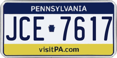PA license plate JCE7617