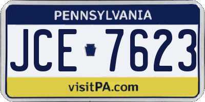 PA license plate JCE7623