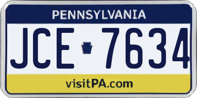 PA license plate JCE7634