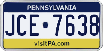PA license plate JCE7638