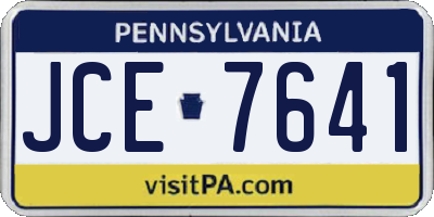 PA license plate JCE7641