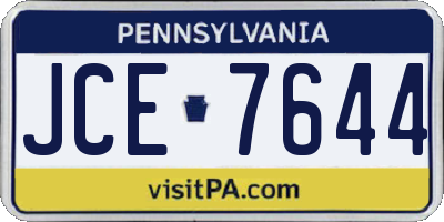 PA license plate JCE7644