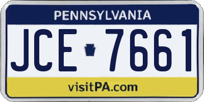 PA license plate JCE7661