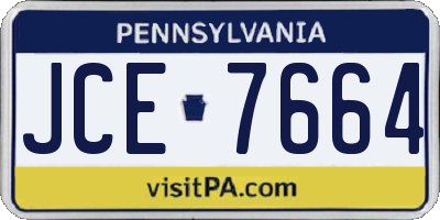 PA license plate JCE7664