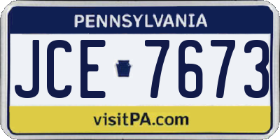 PA license plate JCE7673