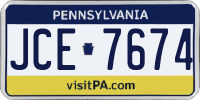 PA license plate JCE7674