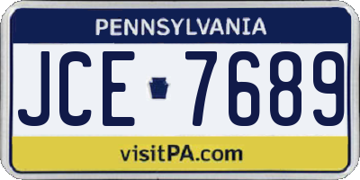 PA license plate JCE7689