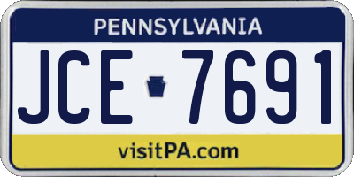 PA license plate JCE7691