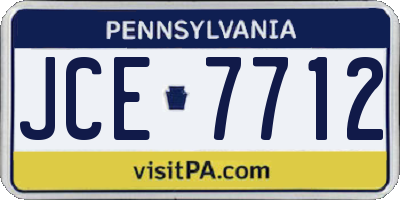 PA license plate JCE7712
