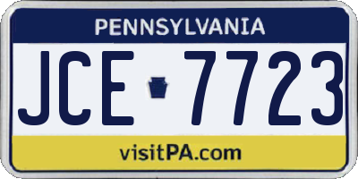 PA license plate JCE7723