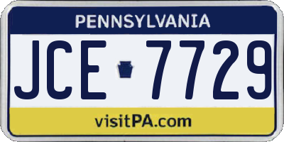 PA license plate JCE7729