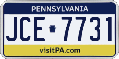 PA license plate JCE7731