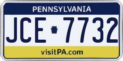 PA license plate JCE7732