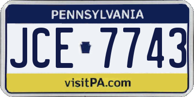 PA license plate JCE7743