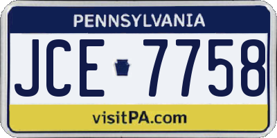 PA license plate JCE7758