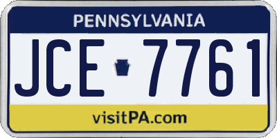 PA license plate JCE7761