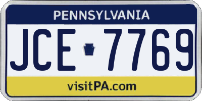 PA license plate JCE7769