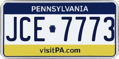 PA license plate JCE7773