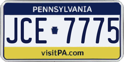 PA license plate JCE7775