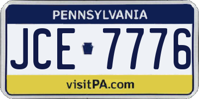 PA license plate JCE7776