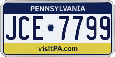 PA license plate JCE7799