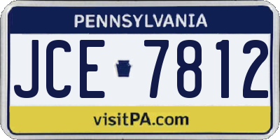 PA license plate JCE7812