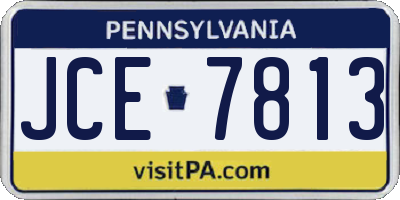 PA license plate JCE7813