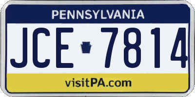 PA license plate JCE7814