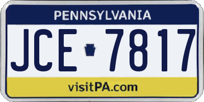 PA license plate JCE7817