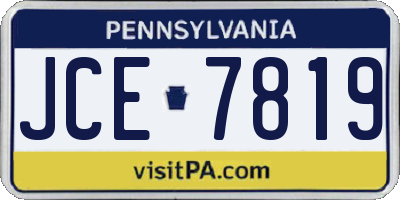 PA license plate JCE7819