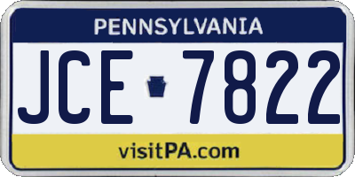 PA license plate JCE7822