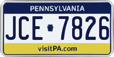 PA license plate JCE7826