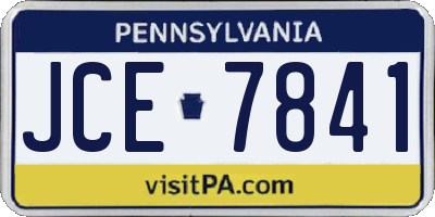 PA license plate JCE7841