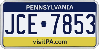 PA license plate JCE7853