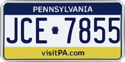 PA license plate JCE7855