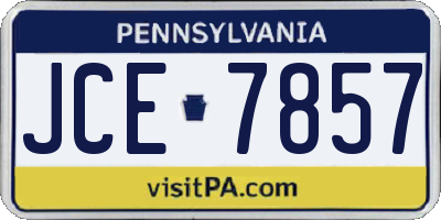 PA license plate JCE7857