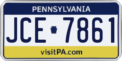 PA license plate JCE7861