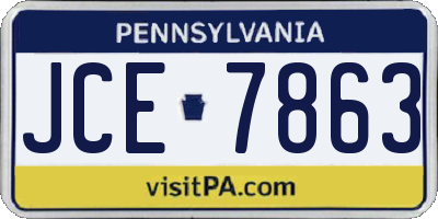 PA license plate JCE7863