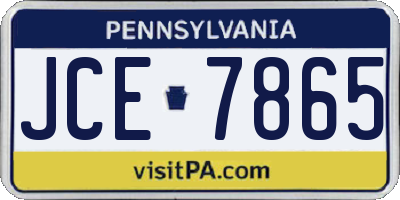 PA license plate JCE7865