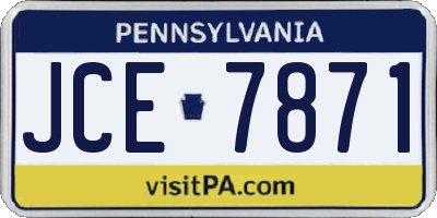 PA license plate JCE7871