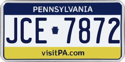 PA license plate JCE7872