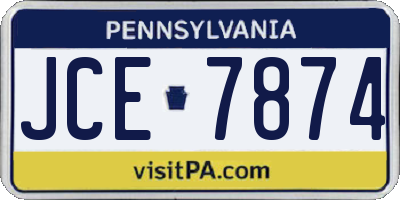 PA license plate JCE7874