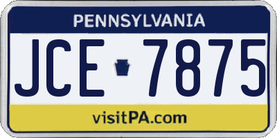 PA license plate JCE7875