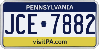 PA license plate JCE7882
