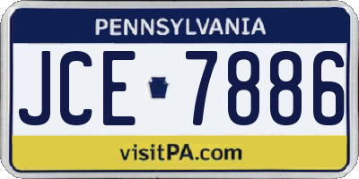PA license plate JCE7886