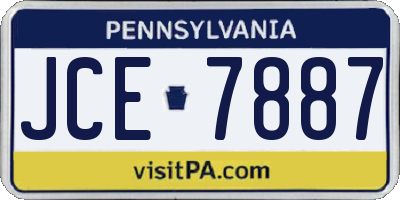 PA license plate JCE7887