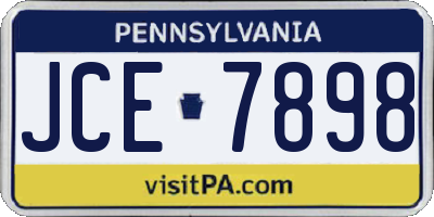 PA license plate JCE7898